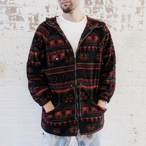 90s Vintage Geometric Print Fleece | Mulberry Street | Medium